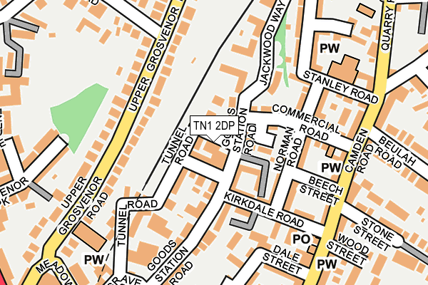 TN1 2DP map - OS OpenMap – Local (Ordnance Survey)