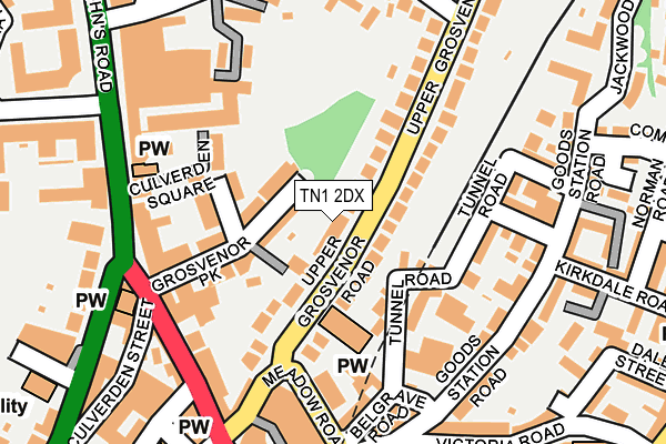 TN1 2DX map - OS OpenMap – Local (Ordnance Survey)