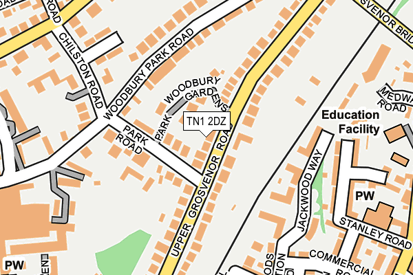 TN1 2DZ map - OS OpenMap – Local (Ordnance Survey)