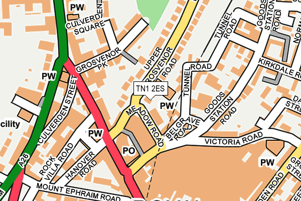 TN1 2ES map - OS OpenMap – Local (Ordnance Survey)