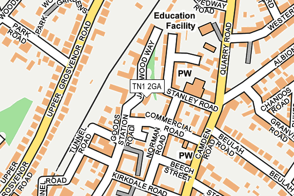 TN1 2GA map - OS OpenMap – Local (Ordnance Survey)