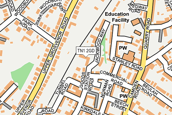 TN1 2GD map - OS OpenMap – Local (Ordnance Survey)