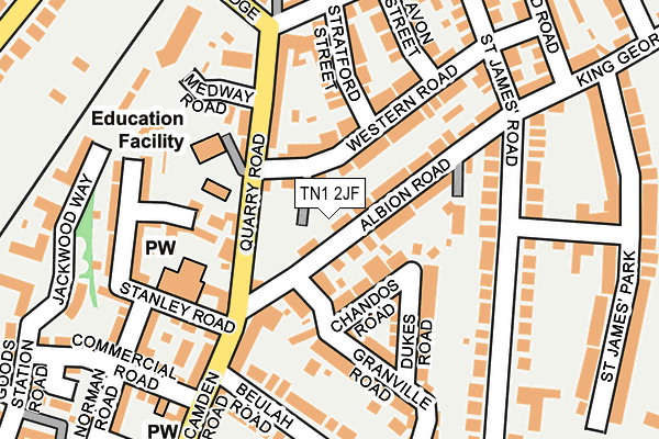 TN1 2JF map - OS OpenMap – Local (Ordnance Survey)