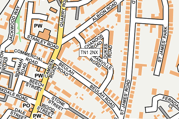 TN1 2NX map - OS OpenMap – Local (Ordnance Survey)