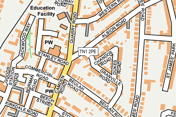 TN1 2PE map - OS OpenMap – Local (Ordnance Survey)