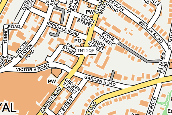 TN1 2QP map - OS OpenMap – Local (Ordnance Survey)