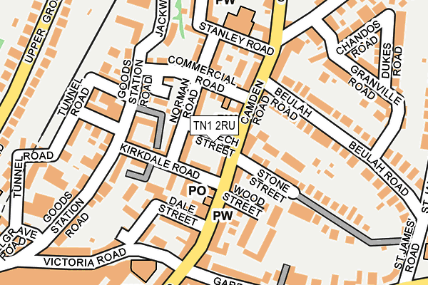 TN1 2RU map - OS OpenMap – Local (Ordnance Survey)