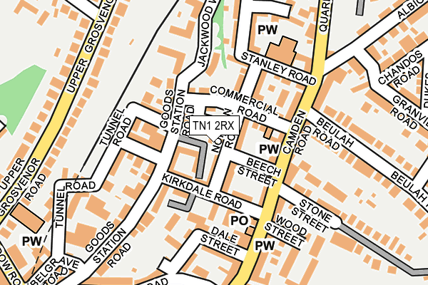 TN1 2RX map - OS OpenMap – Local (Ordnance Survey)