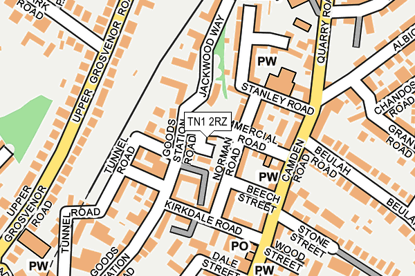 TN1 2RZ map - OS OpenMap – Local (Ordnance Survey)