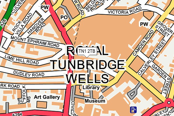 TN1 2TB map - OS OpenMap – Local (Ordnance Survey)