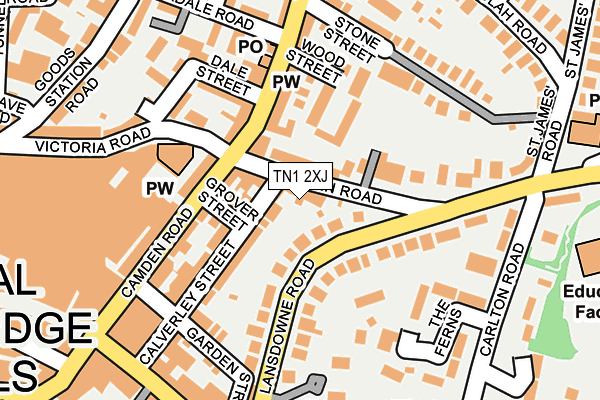 TN1 2XJ map - OS OpenMap – Local (Ordnance Survey)