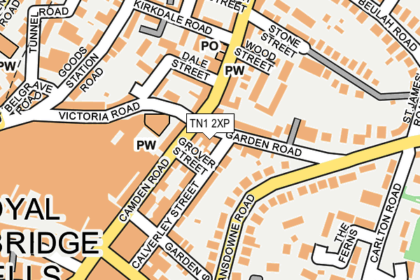 TN1 2XP map - OS OpenMap – Local (Ordnance Survey)