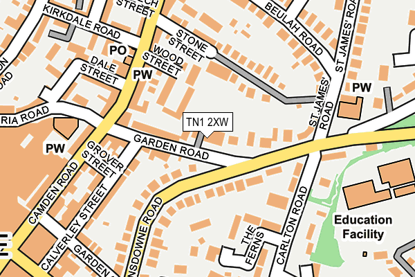 TN1 2XW map - OS OpenMap – Local (Ordnance Survey)