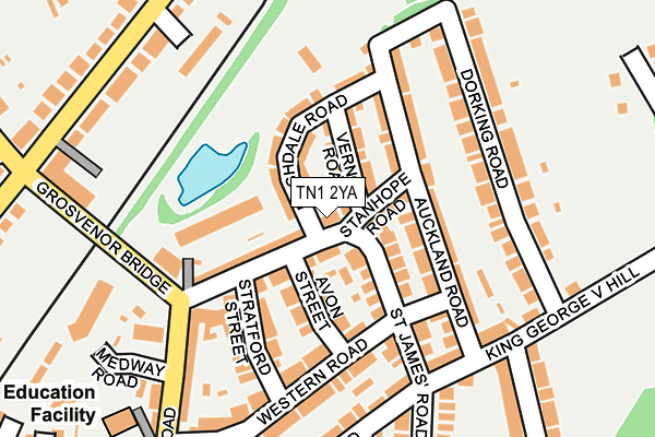 TN1 2YA map - OS OpenMap – Local (Ordnance Survey)