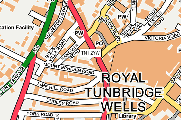 TN1 2YW map - OS OpenMap – Local (Ordnance Survey)