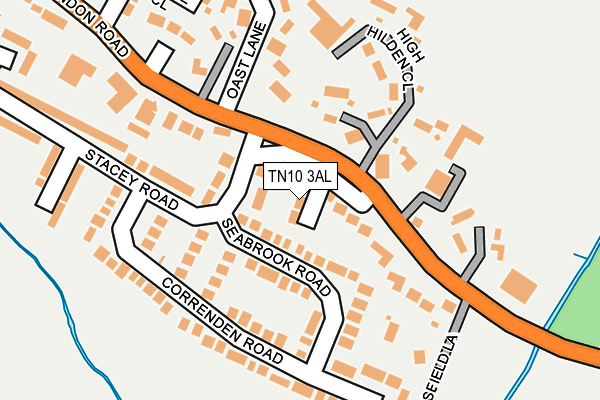 Map of CUMBERLAND COURT (TONBRIDGE) RESIDENTS LIMITED at local scale