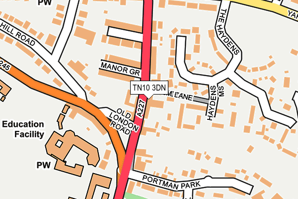 TN10 3DN map - OS OpenMap – Local (Ordnance Survey)