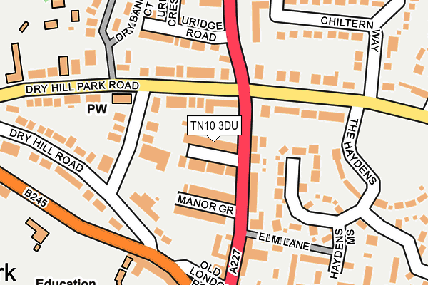 TN10 3DU map - OS OpenMap – Local (Ordnance Survey)
