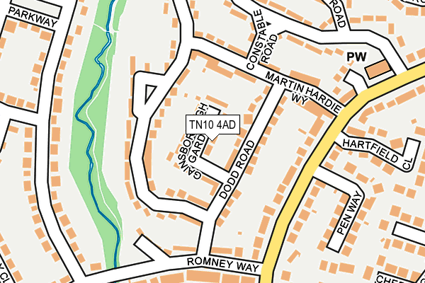 TN10 4AD map - OS OpenMap – Local (Ordnance Survey)