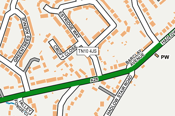 TN10 4JS map - OS OpenMap – Local (Ordnance Survey)