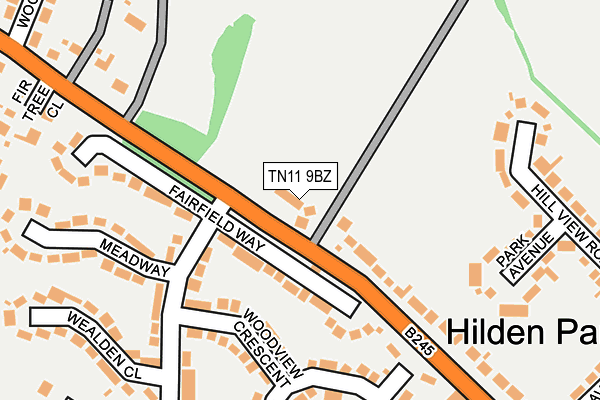 TN11 9BZ map - OS OpenMap – Local (Ordnance Survey)