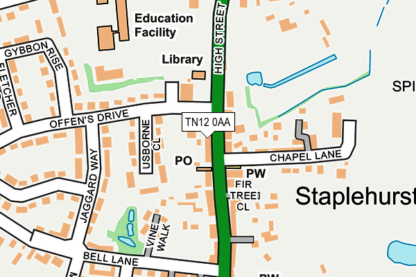 TN12 0AA map - OS OpenMap – Local (Ordnance Survey)