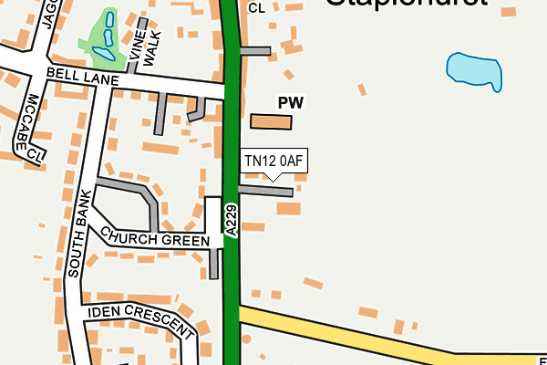 TN12 0AF map - OS OpenMap – Local (Ordnance Survey)