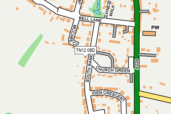TN12 0BD map - OS OpenMap – Local (Ordnance Survey)