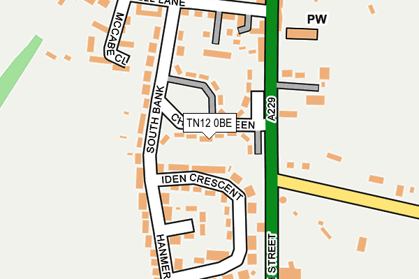 TN12 0BE map - OS OpenMap – Local (Ordnance Survey)