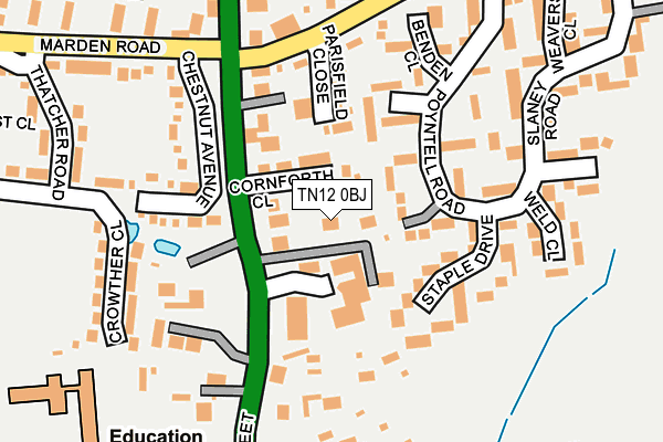 TN12 0BJ map - OS OpenMap – Local (Ordnance Survey)