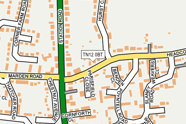 TN12 0BT map - OS OpenMap – Local (Ordnance Survey)