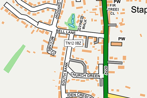 TN12 0BZ map - OS OpenMap – Local (Ordnance Survey)