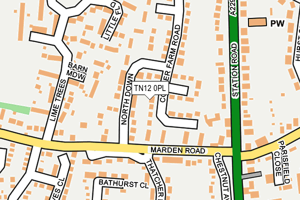 TN12 0PL map - OS OpenMap – Local (Ordnance Survey)