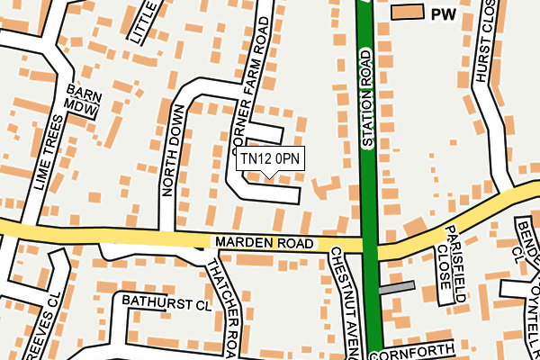 TN12 0PN map - OS OpenMap – Local (Ordnance Survey)