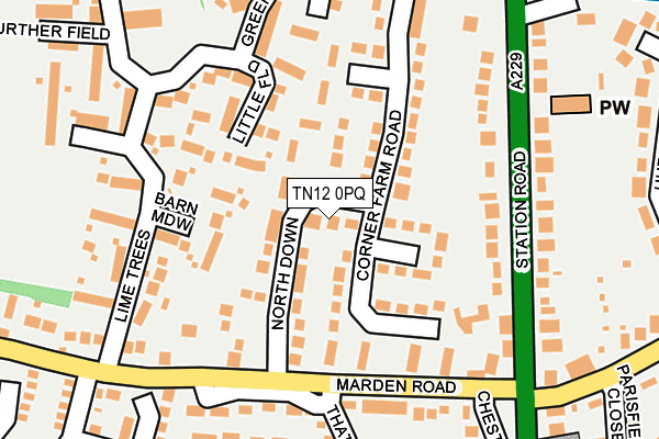 TN12 0PQ map - OS OpenMap – Local (Ordnance Survey)