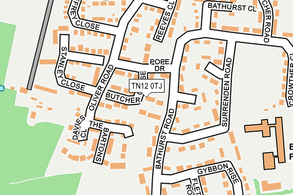 Map of TENTERDEN RAILWAY EQUIPMENT AND TRACTION COMPANY LIMITED at local scale