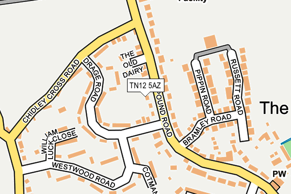 TN12 5AZ map - OS OpenMap – Local (Ordnance Survey)
