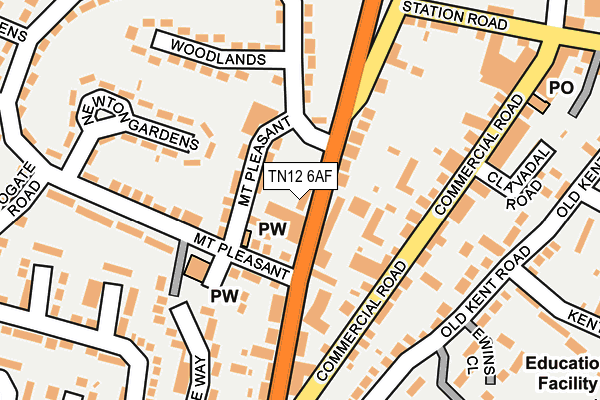 TN12 6AF map - OS OpenMap – Local (Ordnance Survey)