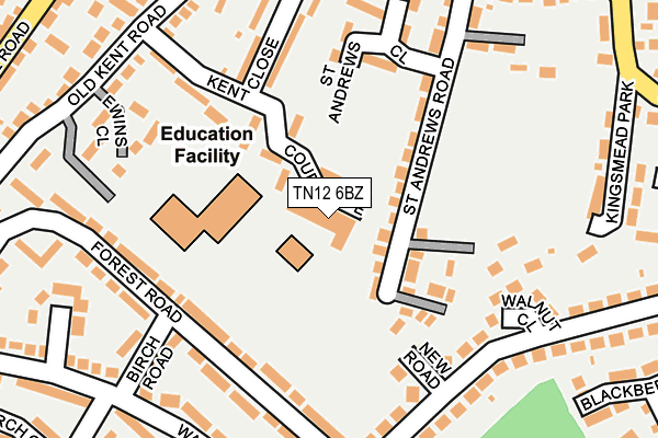 TN12 6BZ map - OS OpenMap – Local (Ordnance Survey)