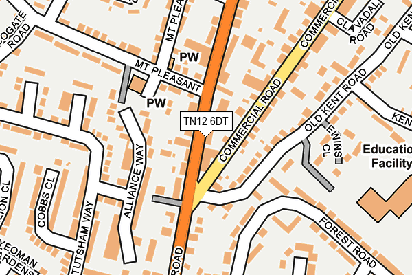 TN12 6DT map - OS OpenMap – Local (Ordnance Survey)