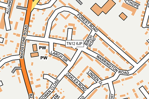 TN12 6JP map - OS OpenMap – Local (Ordnance Survey)