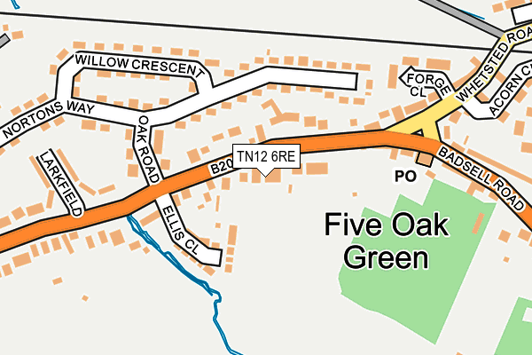Map of FIVE OAK GREEN TEST CENTRE LIMITED at local scale