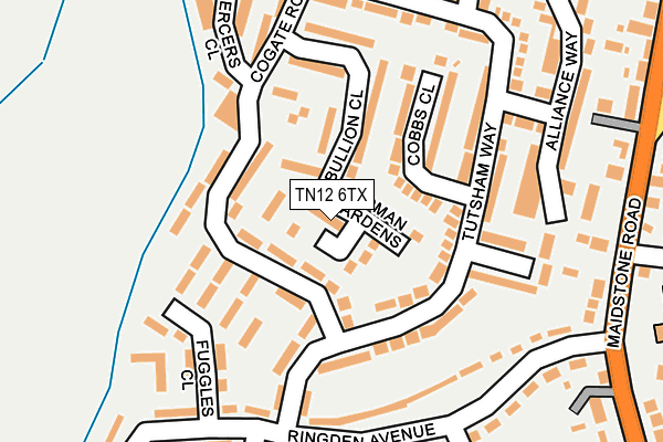 TN12 6TX map - OS OpenMap – Local (Ordnance Survey)