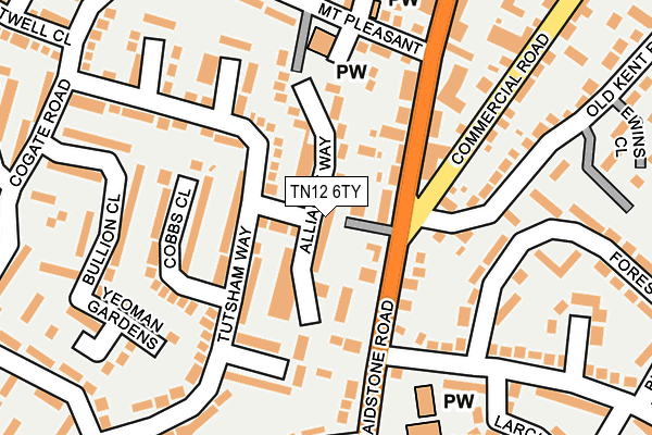 TN12 6TY map - OS OpenMap – Local (Ordnance Survey)