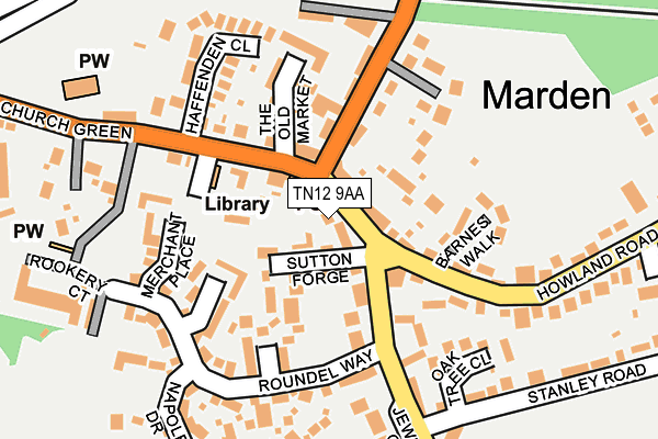 TN12 9AA map - OS OpenMap – Local (Ordnance Survey)