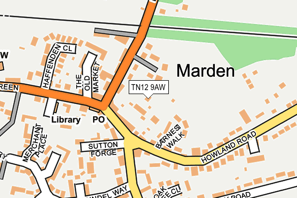 TN12 9AW map - OS OpenMap – Local (Ordnance Survey)