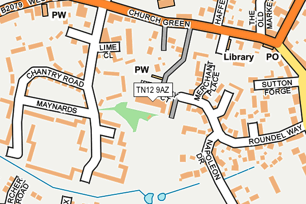 TN12 9AZ map - OS OpenMap – Local (Ordnance Survey)