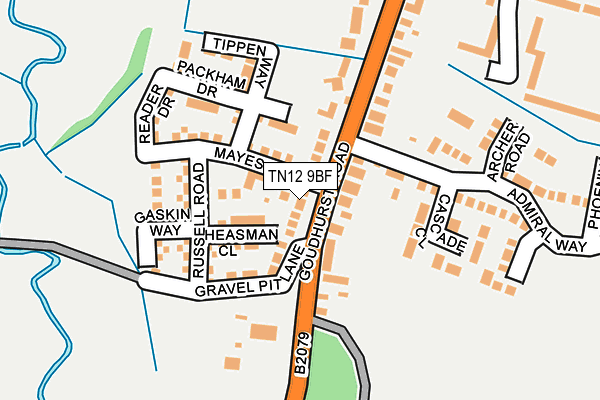 TN12 9BF map - OS OpenMap – Local (Ordnance Survey)