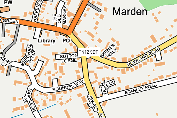 TN12 9DT map - OS OpenMap – Local (Ordnance Survey)