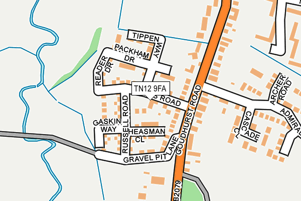 TN12 9FA map - OS OpenMap – Local (Ordnance Survey)